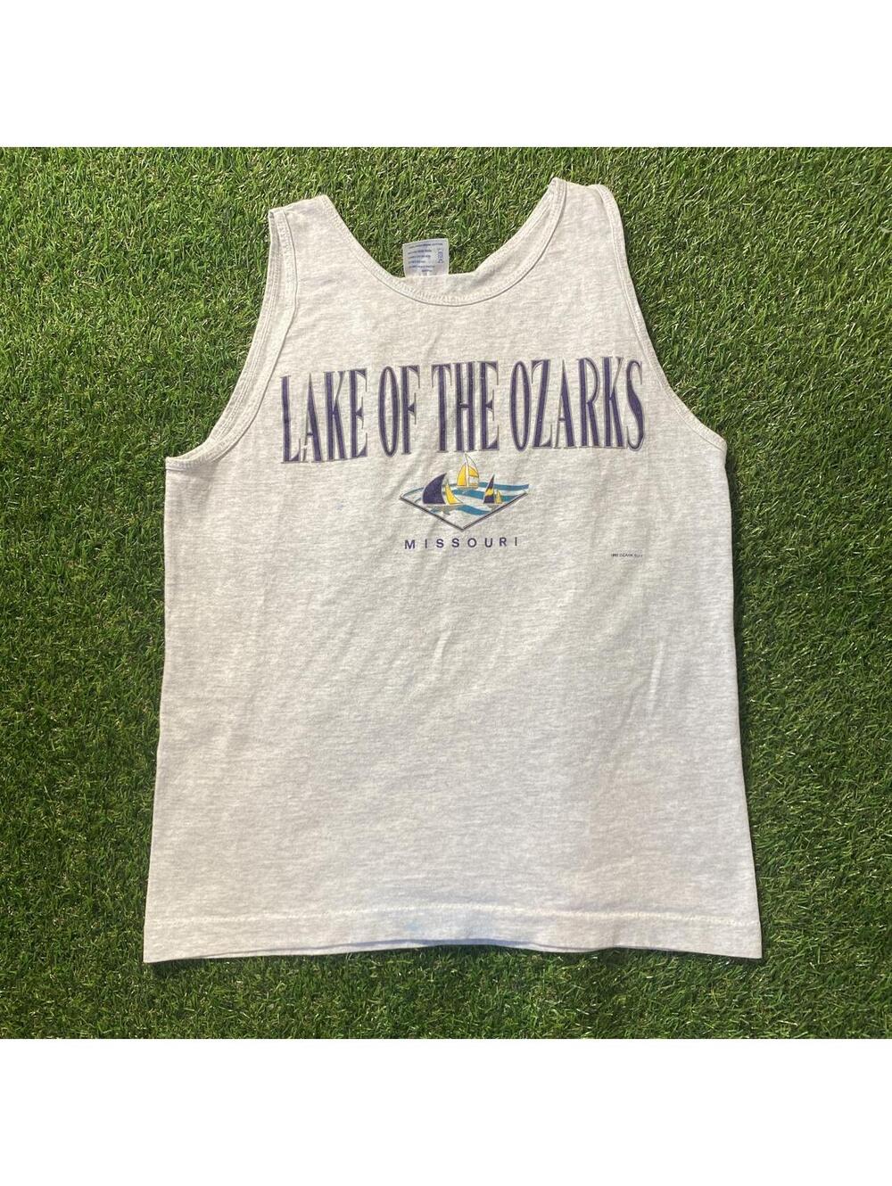 Vintage 90’s 1992 Single Stitch Lake of the Ozarks Missouri grey tank top